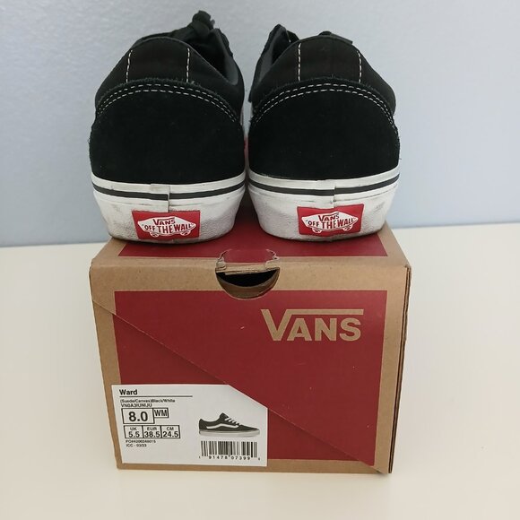 Vans Ward Women's SIze 8 Black and White Suede and Canvas Sneakers - Picture 2 of 14
